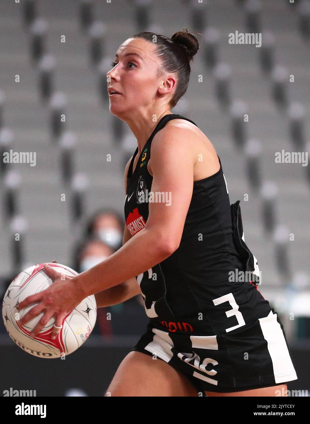 Kelsey Browne of the Magpies in action during the Round 13 Super ...