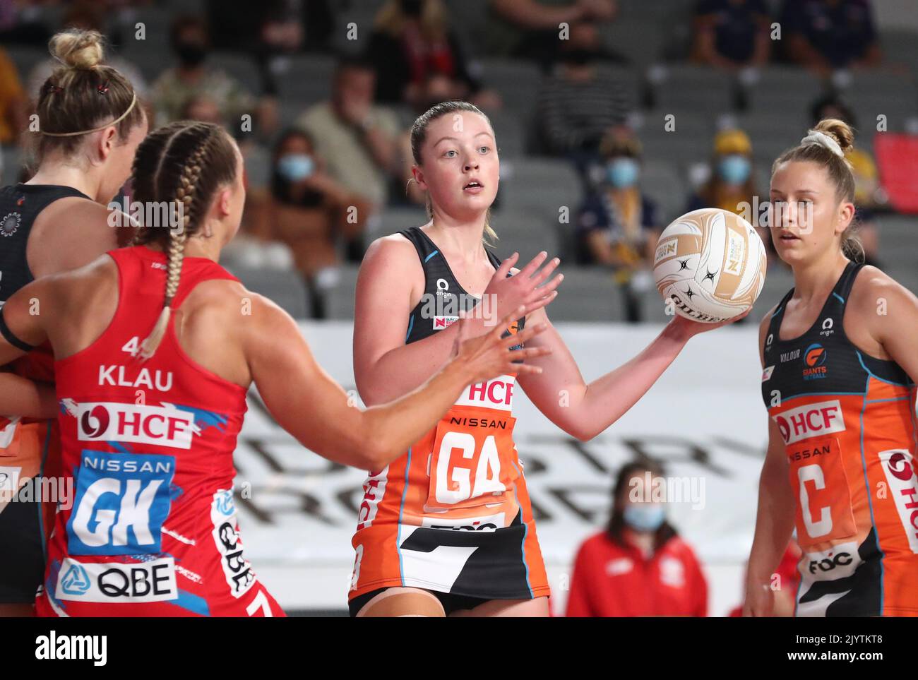 Sophie Dwyer of the Giants in action during the Super Netball Semi ...