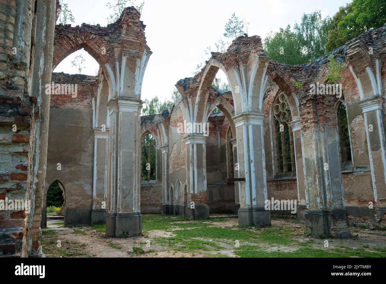 Ruins of the Church of Saint Anthony in Jałówka, Gmina Michałowo, Białystok County, Podlaskie Voivodeship, in north-eastern Poland Stock Photo