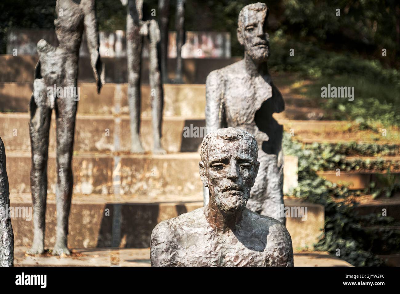 Prague, Czechia, August 29, 2022: Disturbing depressive monument to the victims of communism in Prague Stock Photo