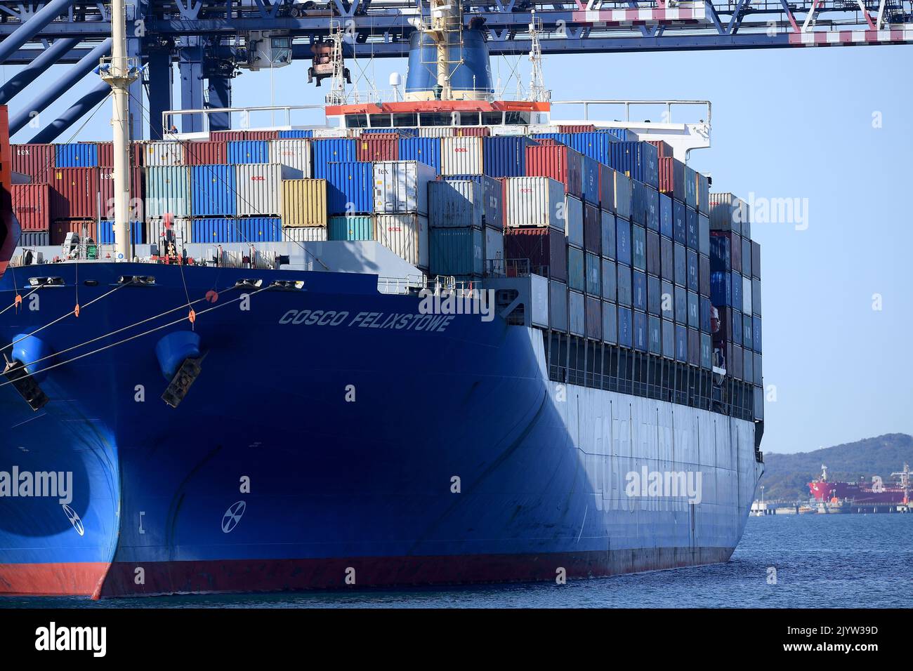 Container ships are seen at Port Botany in Sydney, Wednesday, September ...