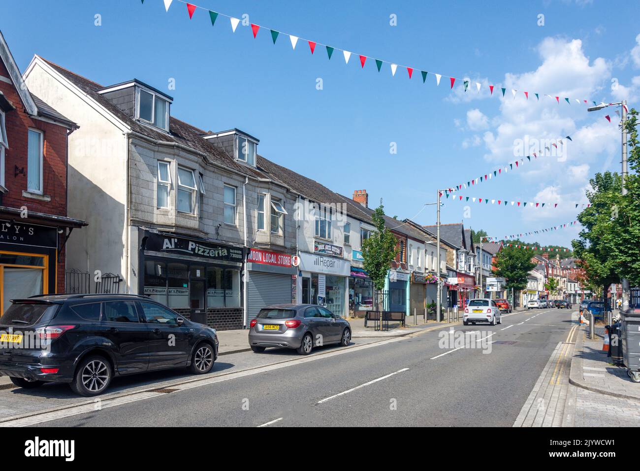 Commercial Street, Maesteg, Bridgend County Borough (Pen-y-bont), Wales (Cymru), United Kingdom Stock Photo
