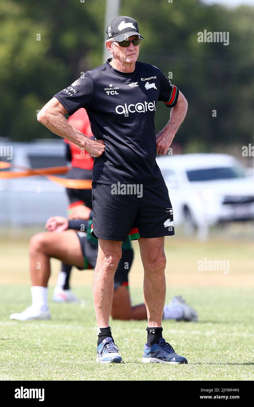 South Sydney coach Wayne looks on during a South Sydney Rabbitohs open training session