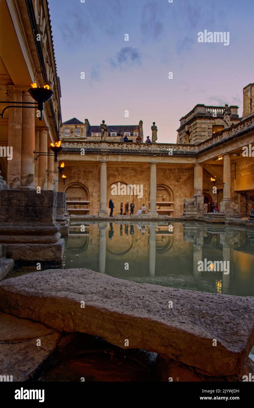 Window From Rome Baths Roman Baths sunset Stock Photo - Alamy