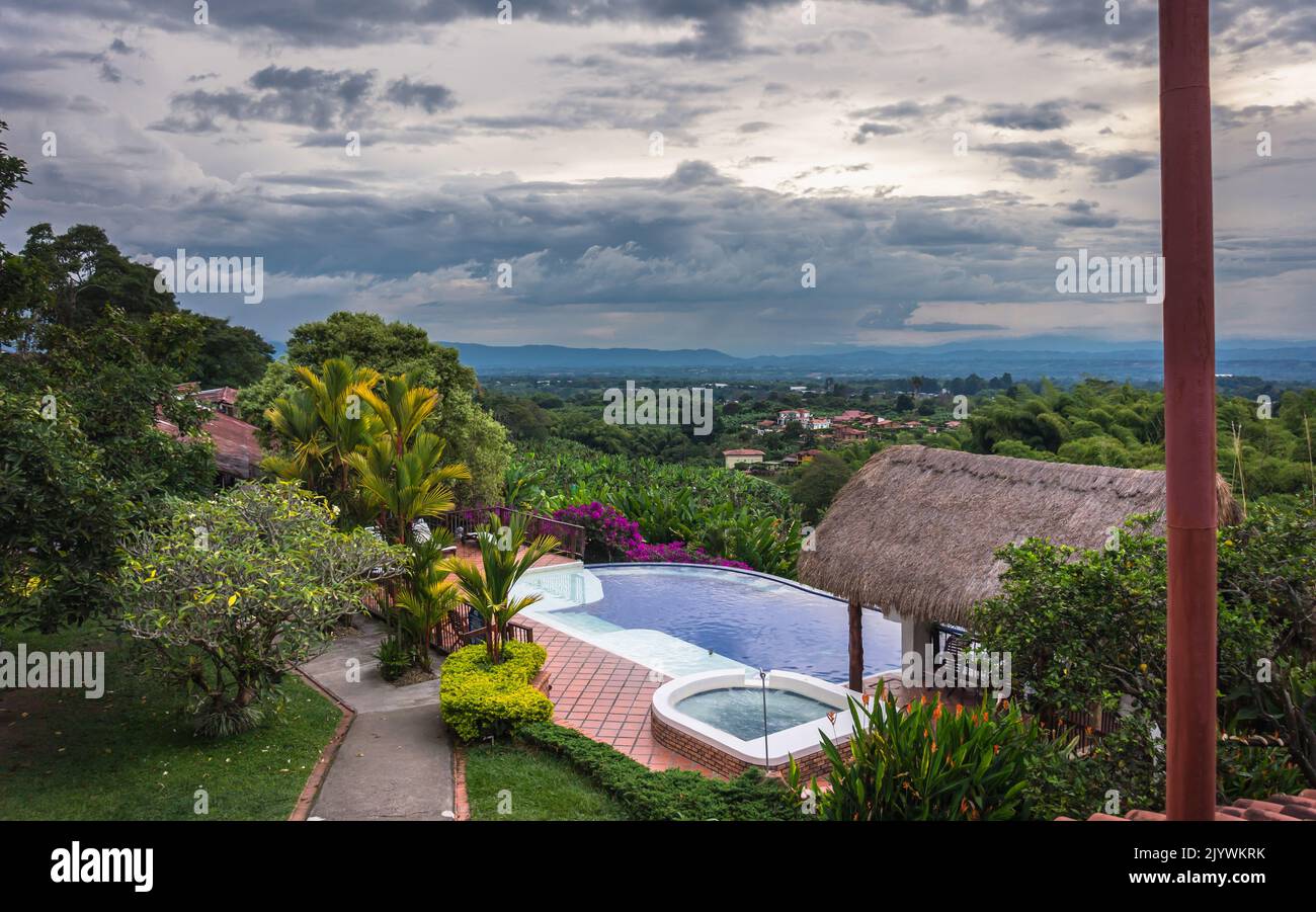 wonderful places for tourism in the Colombian coffee region. Stock Photo