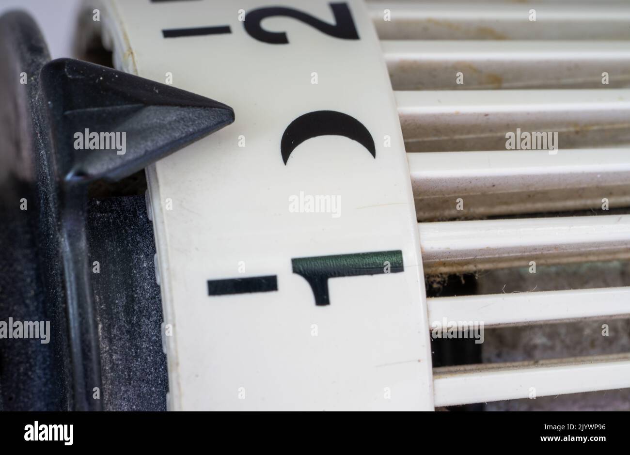 symbolic moon of a thermostatic valve of a heater Stock Photo