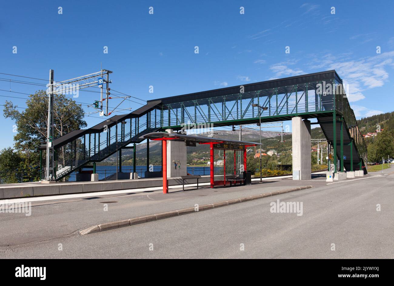 ÅRE, SWEDEN ON AUGUST 24, 2022. View of a footbridge over a railway