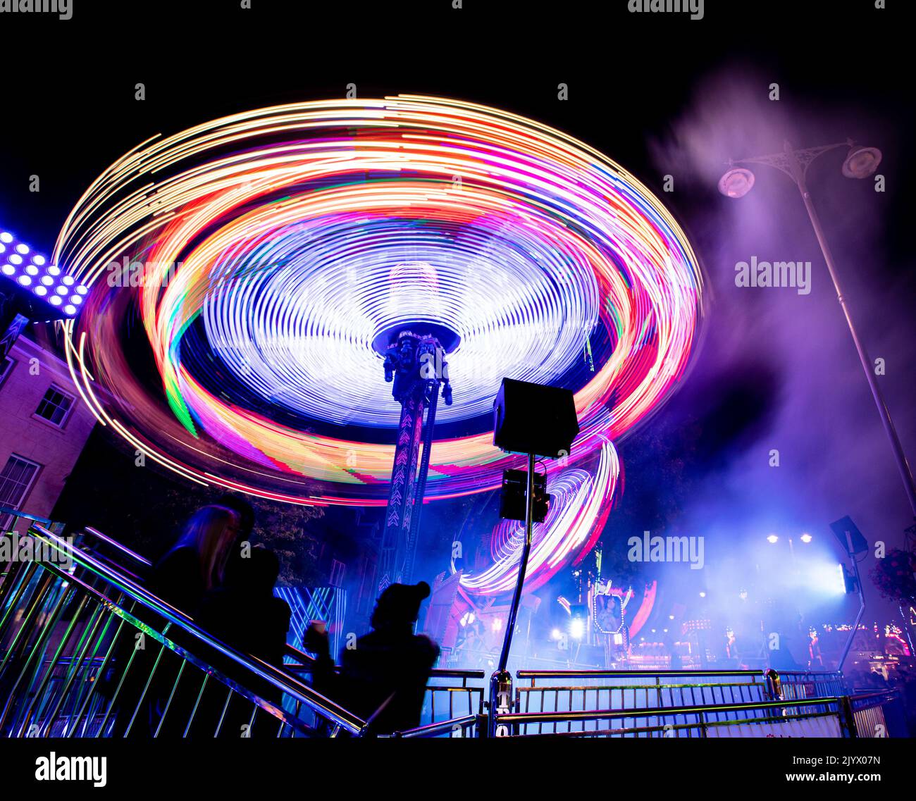 The heart stopping ride 'play zone' ride at the annual street fair in