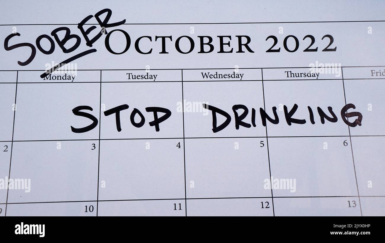 Sober October marked on a 2022 calendar Sober October is similar to Sober October marked on a 2022 calendar Sober October is similar to