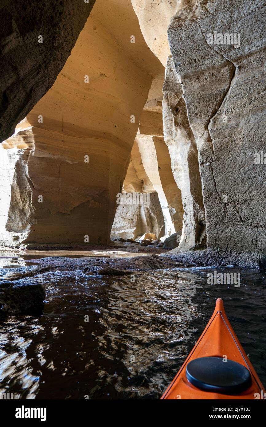 Kayak tour in Naples - Grotte, baia dei trentaremi Stock Photo