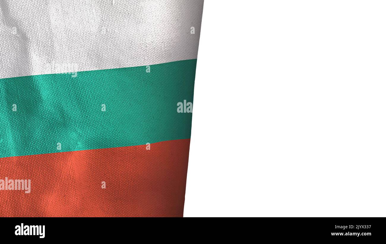 Bulgaria flag isolated on white with copyspace Stock Photo