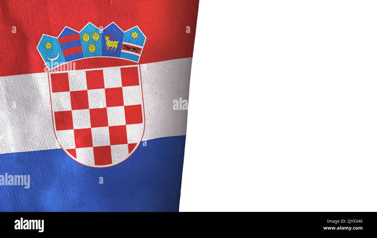 Croatia flag isolated on white with copyspace Stock Photo