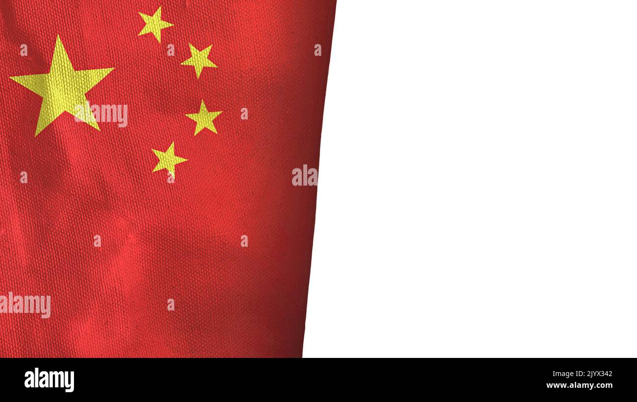 China flag isolated on white with copyspace Stock Photo