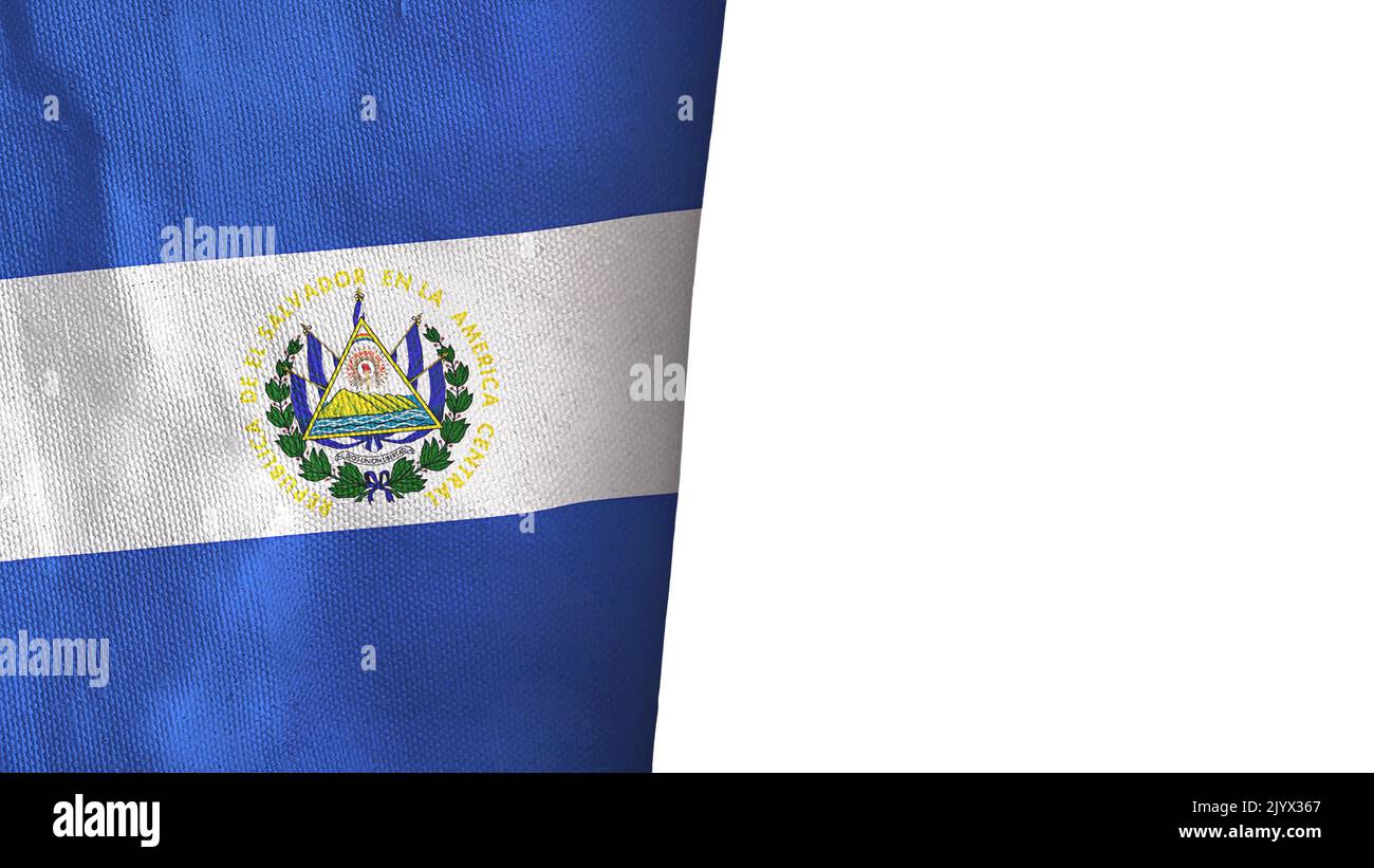 El Salvador flag isolated on white with copyspace Stock Photo
