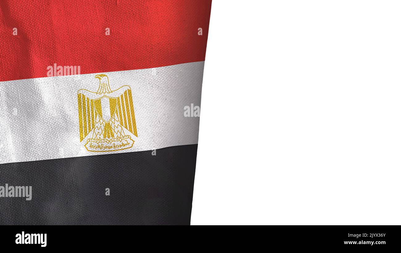 Egypt flag isolated on white with copyspace Stock Photo