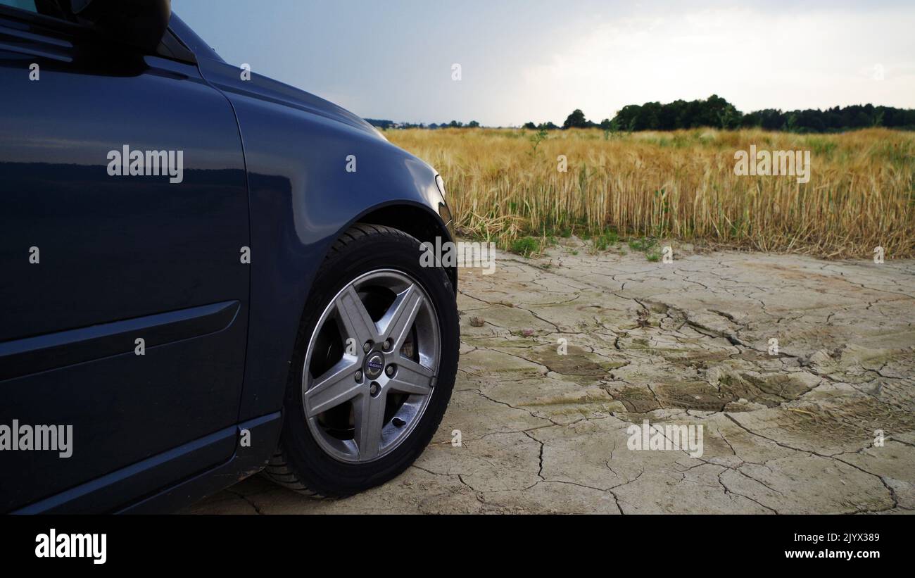 My old Volvo V50 in the fields Stock Photo