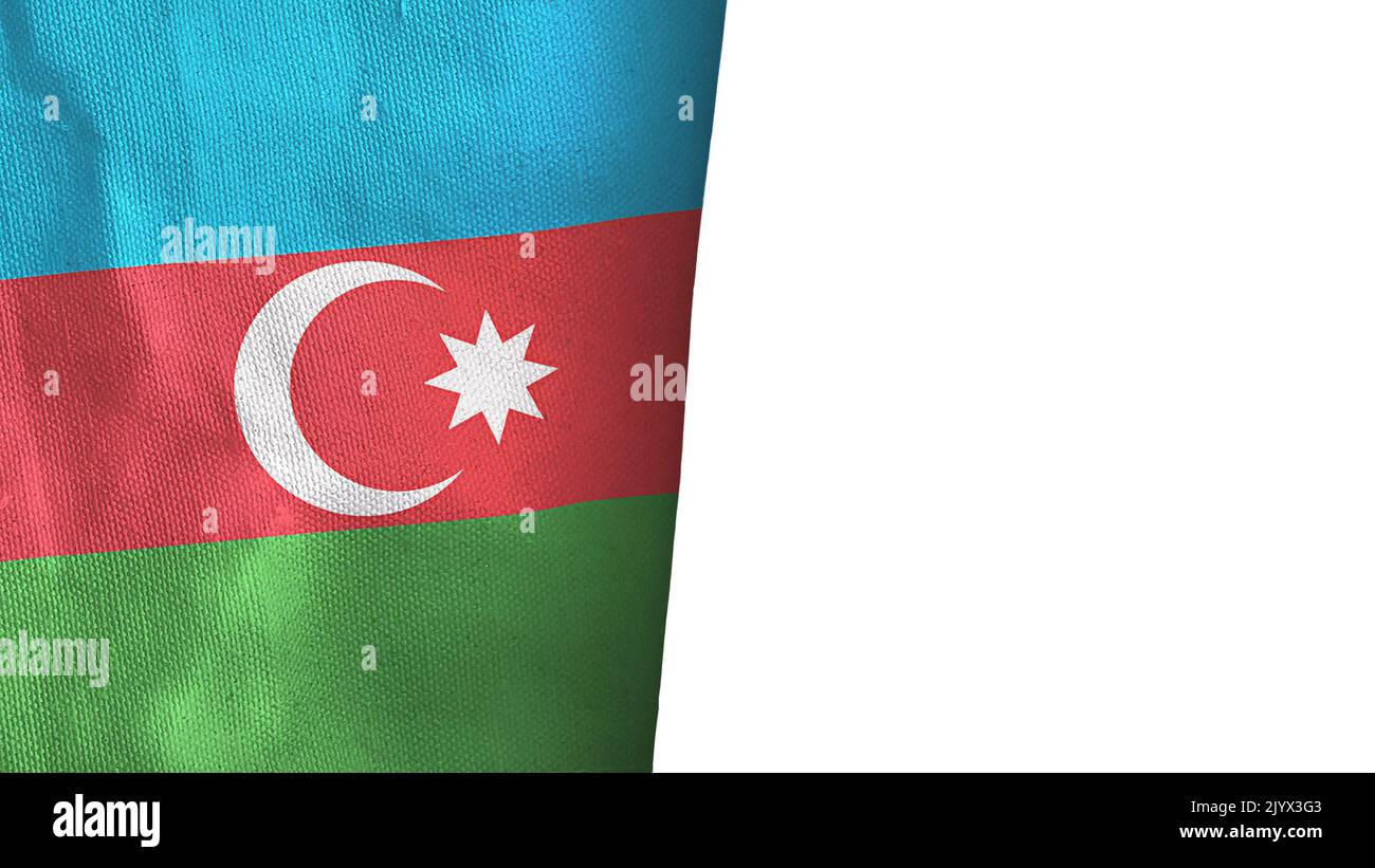 Azerbaijan flag isolated on white with copyspace Stock Photo