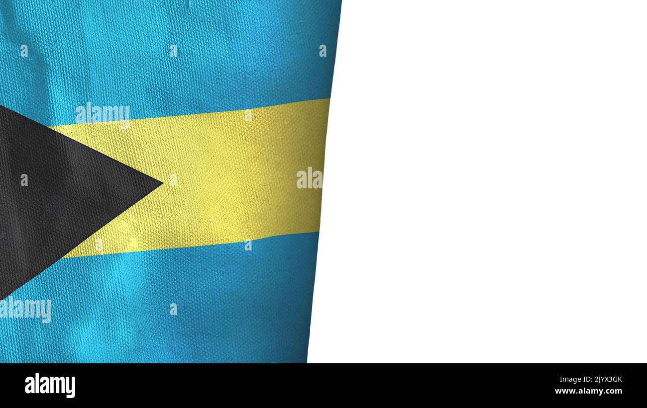 Bahamas flag isolated on white with copyspace Stock Photo