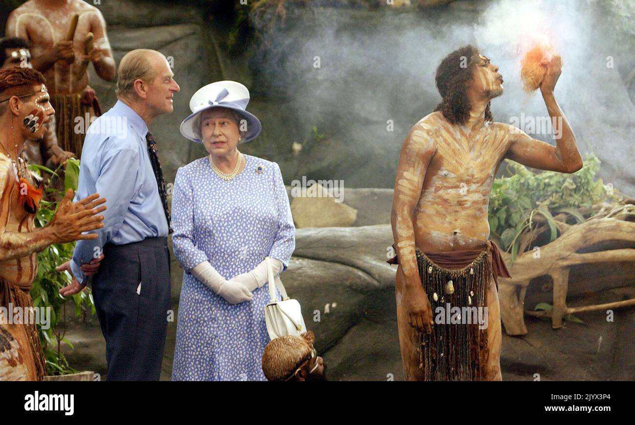 File photo dated 01/03/2002 of Queen Elizabeth II and the Duke of ...