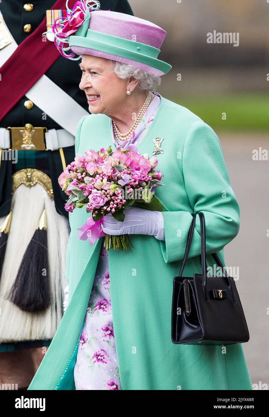 Non Exclusive Queen Elizabeth II and the Duke of Edinburgh arrive at