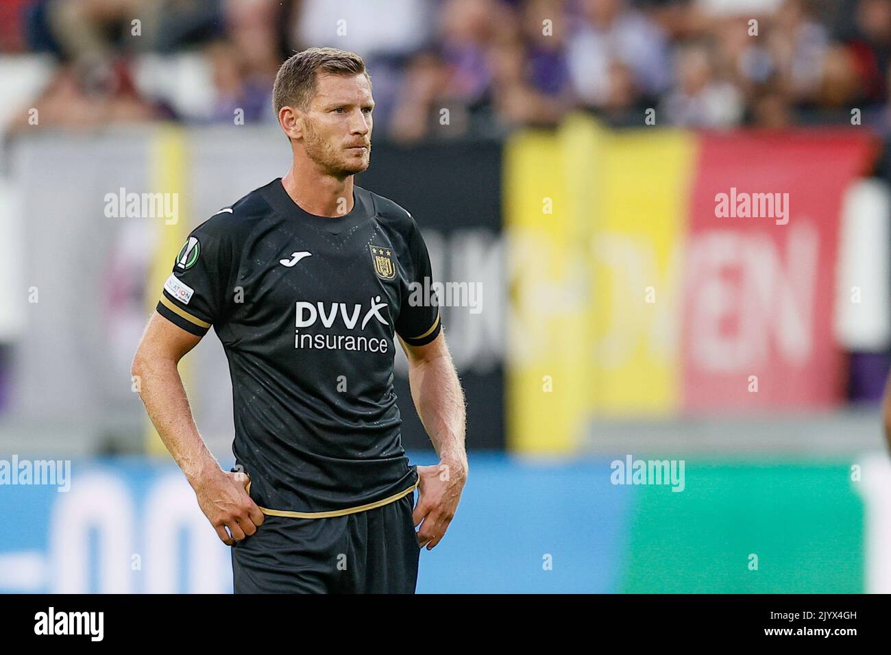 Anderlecht's Jan Vertonghen pictured during a soccer game between Belgian RSC Anderlecht and Danish Silkeborg IF, Thursday 08 September 2022, in Anderlecht, on the opening day of the group stage of the UEFA Conference League competition. BELGA PHOTO BRUNO FAHY Stock Photo