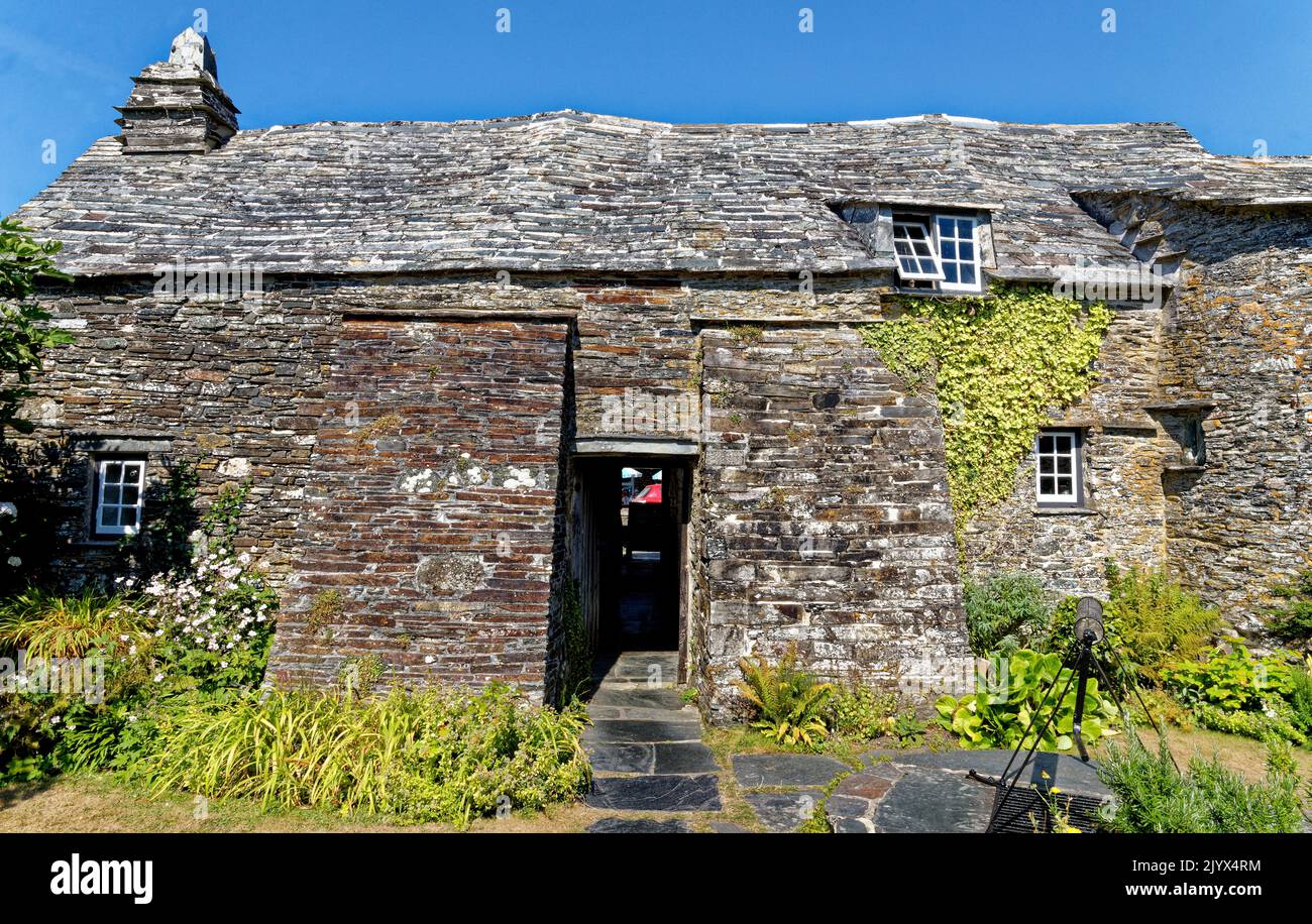 United Kingdom, South West England, Cornwall, Tintagel - The medieval hall-house of 14th century - The Old Post Office. 12th of August, 2022 Stock Photo