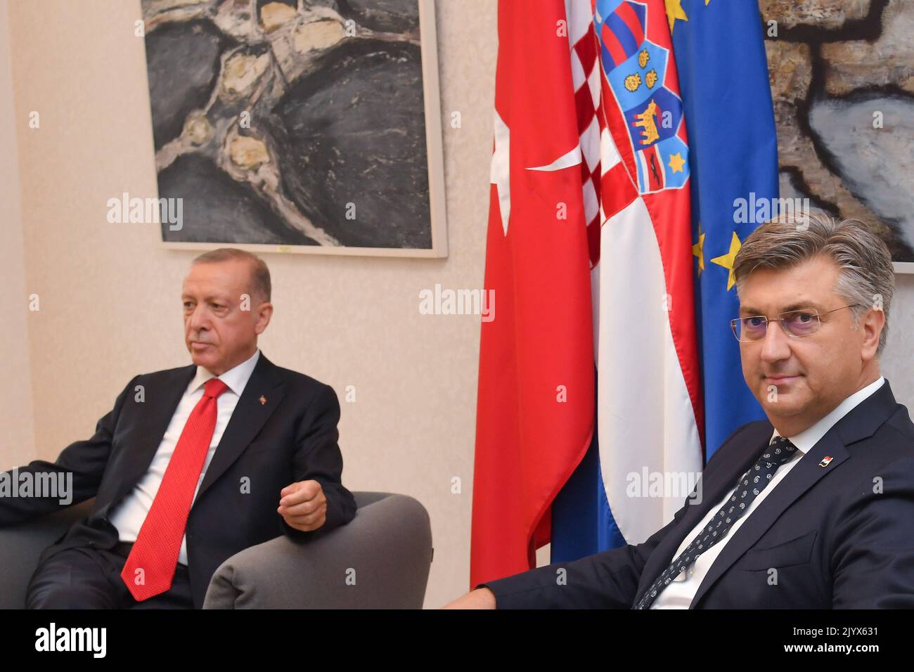 The President of the Republic of Turkey, Recep Tayyip Erdogan, and the ...