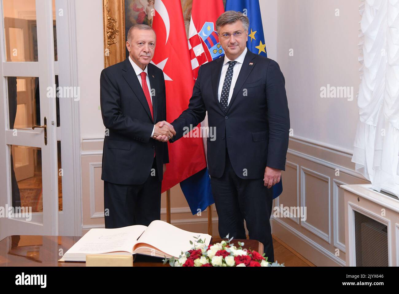 The President of the Republic of Turkey, Recep Tayyip Erdogan, and the ...