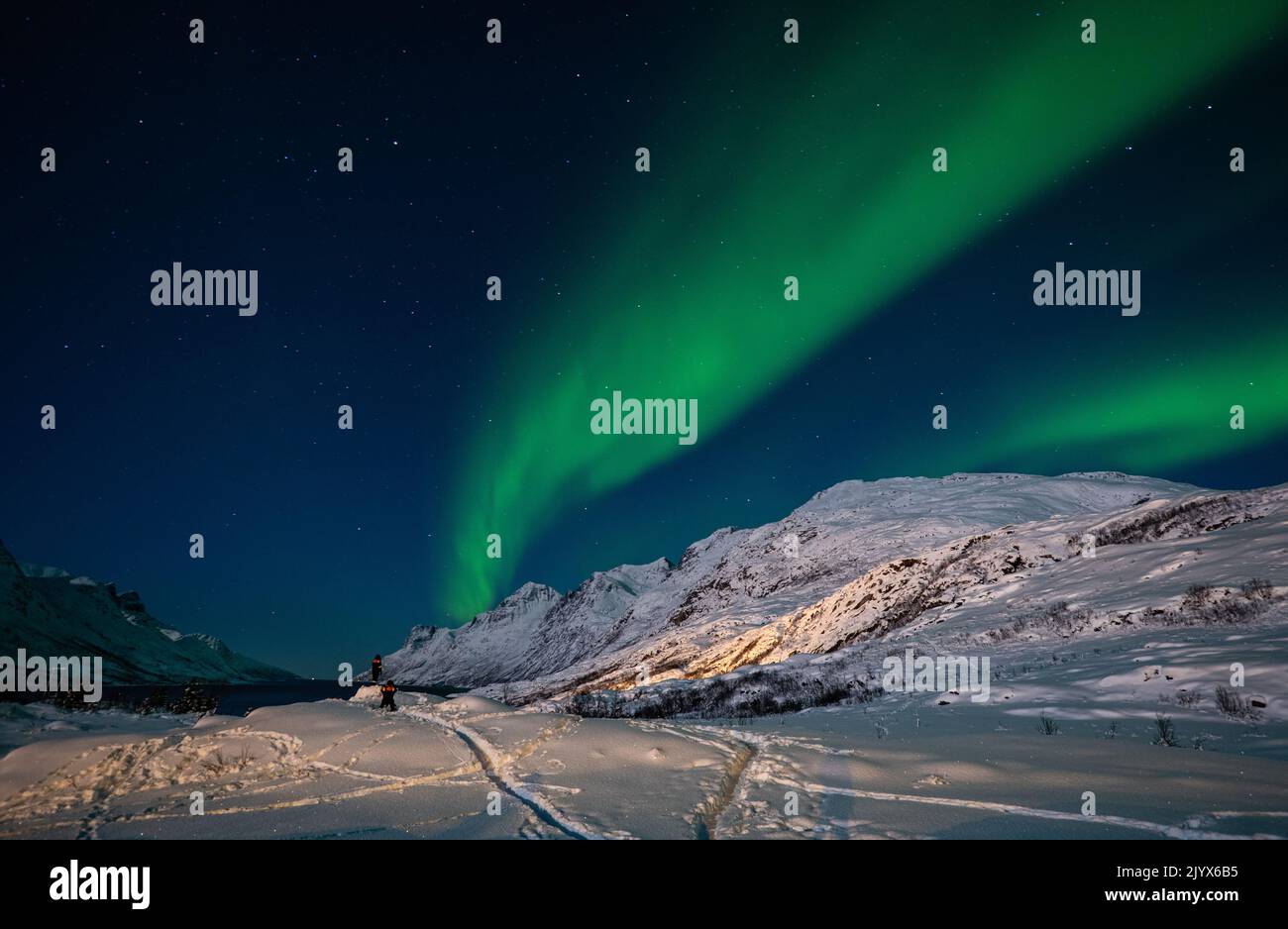 Northern Lights Aurora Borealis Norwegian Landscape Stock Photo Alamy
