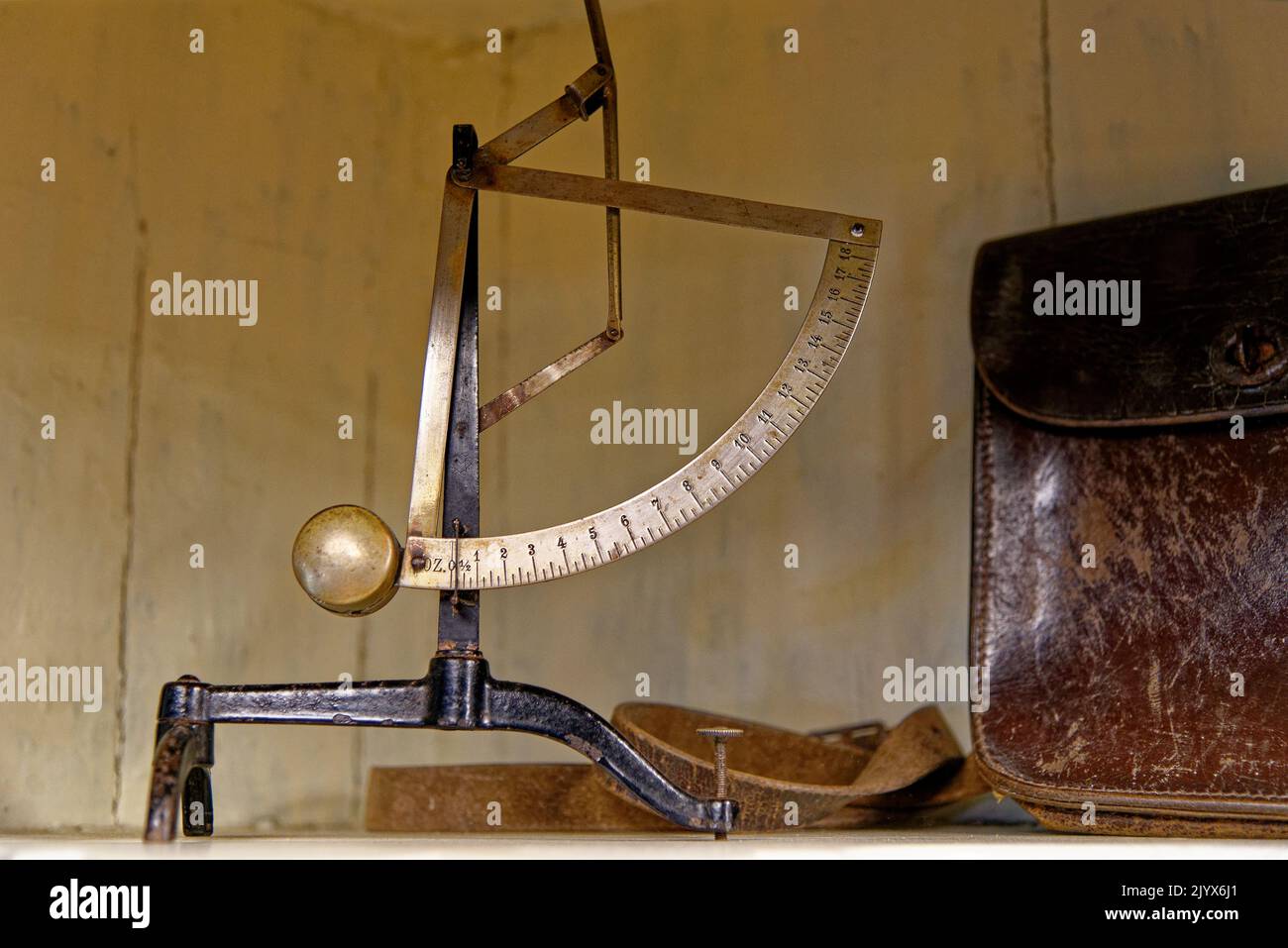 United Kingdom, South West England, Cornwall, Tintagel - Old compass - The medieval hall-house of 14th century - The Old Post Office. 12th of August, Stock Photo