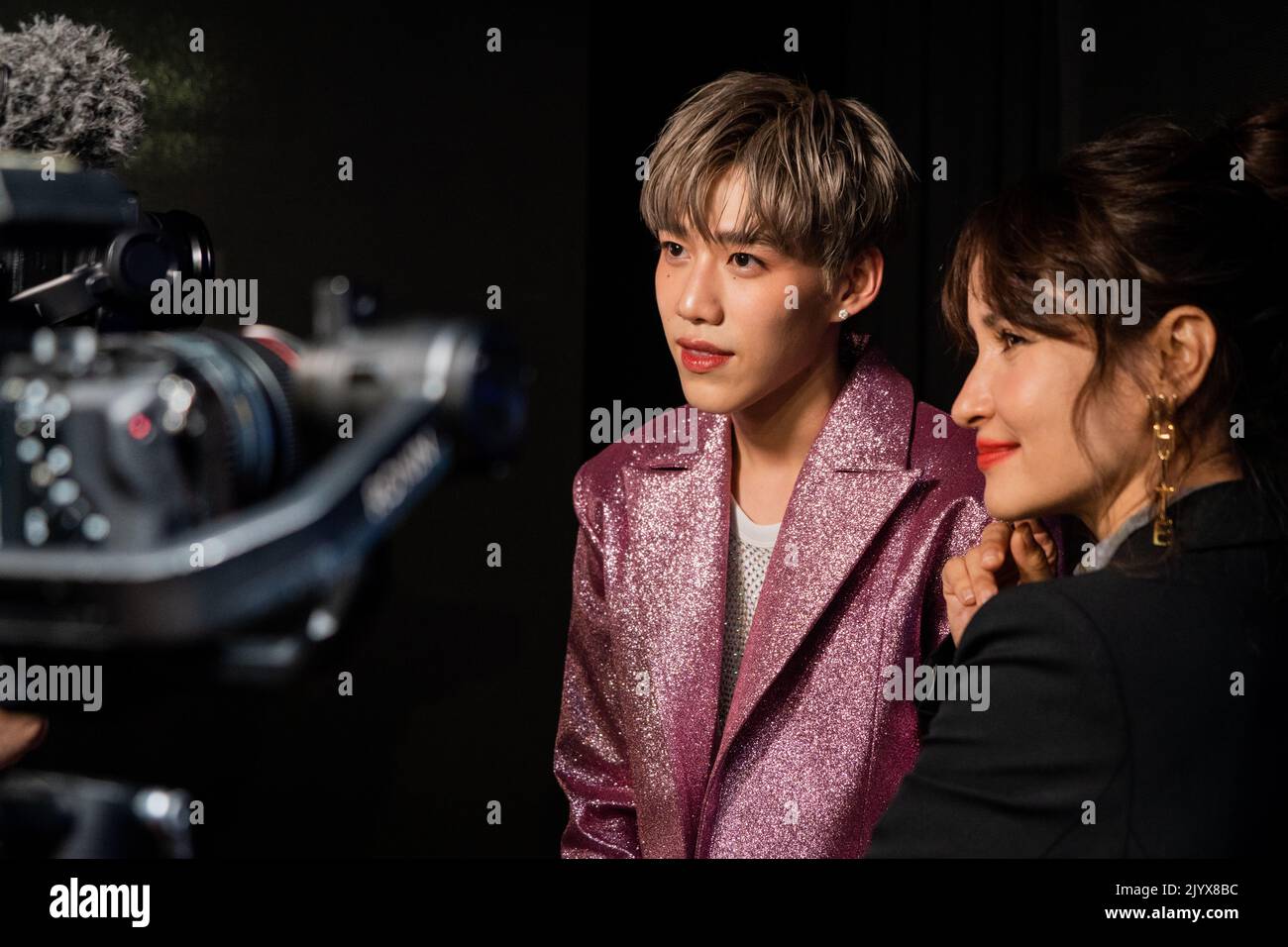 Bangkok, Thailand. 09th Sep, 2022. Thai TV star PP Krit gives an interview to kickoff the metaverse fashion show. Thai retail giant Lazada hosts 'DOSE', Thailand's first Metaverse fashion show, at Emquartier. Credit: SOPA Images Limited/Alamy Live News Stock Photo