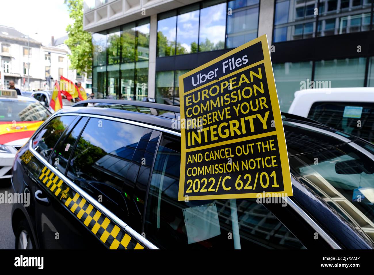 Brussels, Belgium. 08th Sep, 2022. European worker unions of taxi