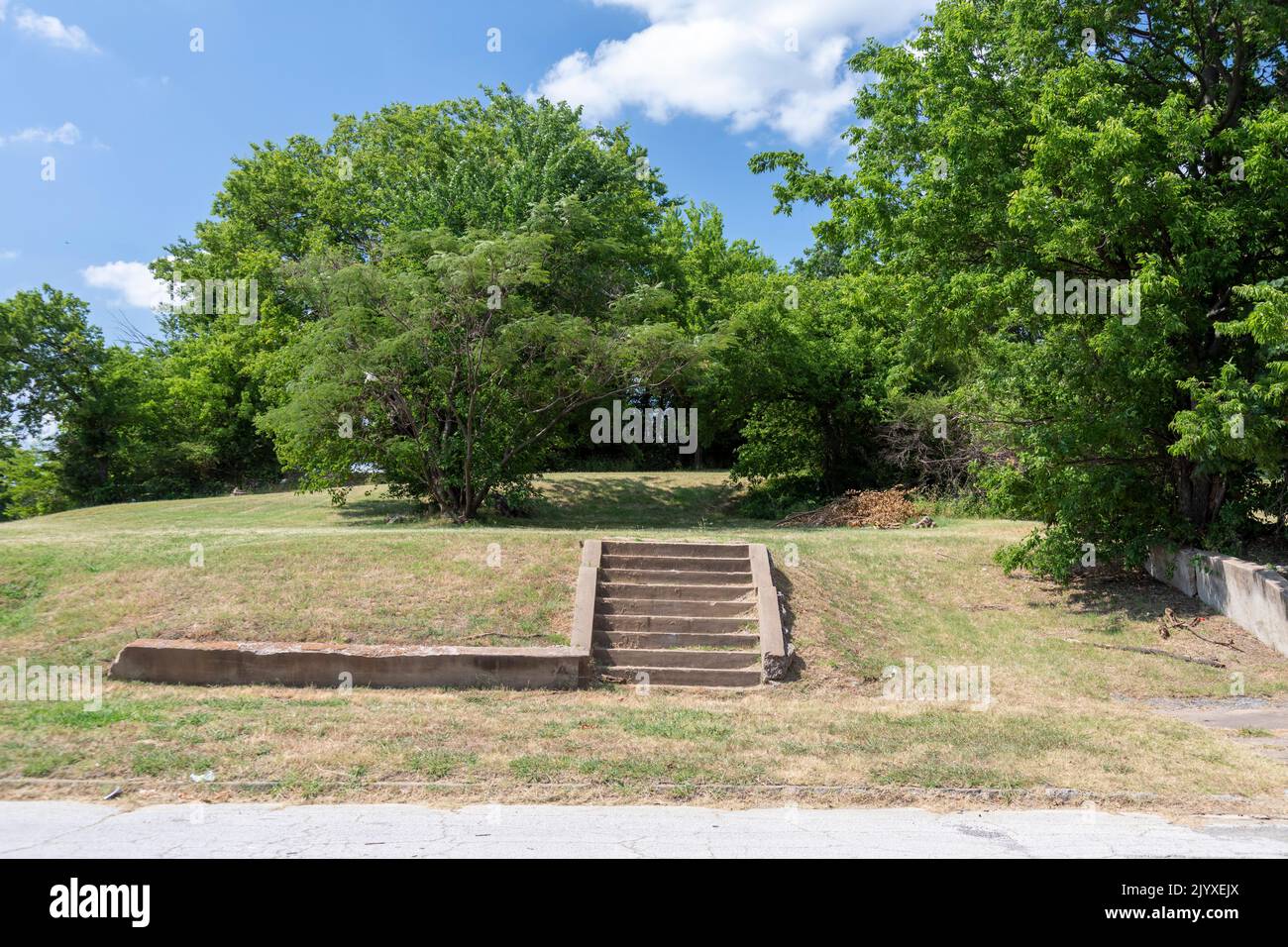 Tulsa, Oklahoma - The 'Steps to Nowhere' in a neighborhood not far from the site of the 1921 race massacre, only to be bulldozed by urban renewal, mos Stock Photo