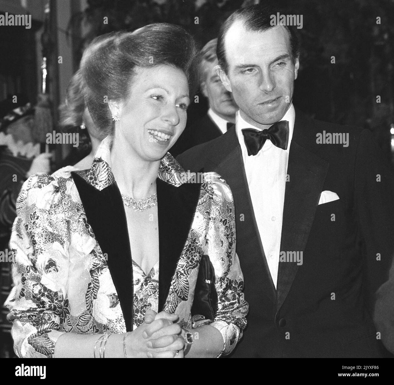 File photo dated 21/4/1986 of the Princess Royal and Captain Mark Phillips at the Royal Opera House in London. The Queen's Annus Horribilis speech at Guildhall on 24 November, 1992, marking 40 years on the throne, followed a year which had seen the Prince and Princess of Wales at war, the Duke and Duchess of York separated, Princess Anne divorced, Windsor Castle went up in flames and the publication of Andrew Morton's book: 'Diana: Her True Story'. In December the Prince and Princess of Wales formally separated. Issue date: Thursday September 8, 2022. Stock Photo
