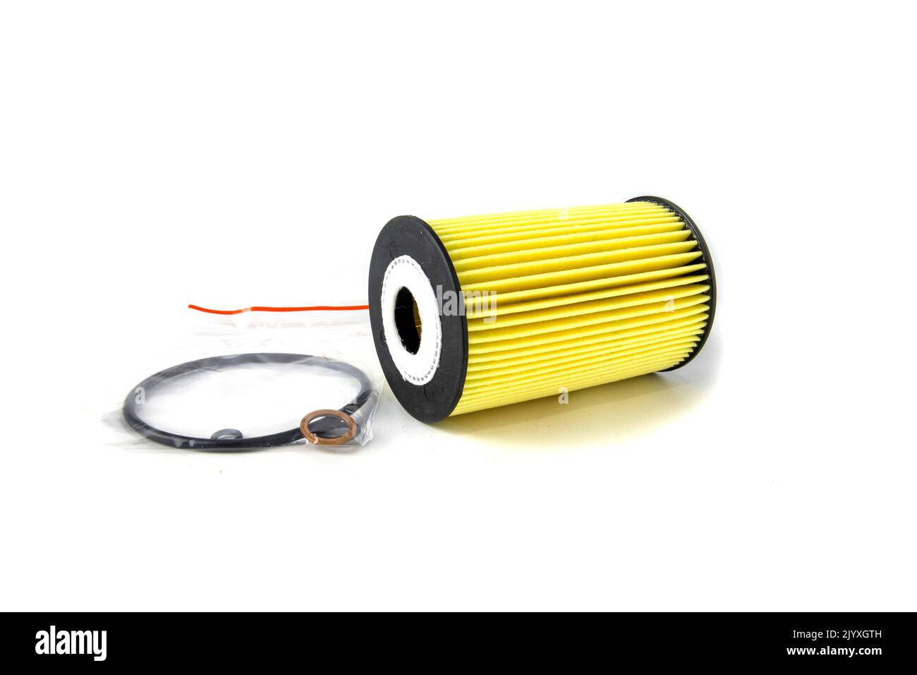 Car oil filter isolated on white Stock Photo Alamy