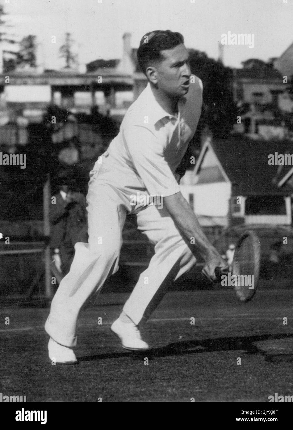 C. Sproule, who played Hilton for the final of the mens ***** champ at Comm. Bank tennis. February 20, 1934. Stock Photo