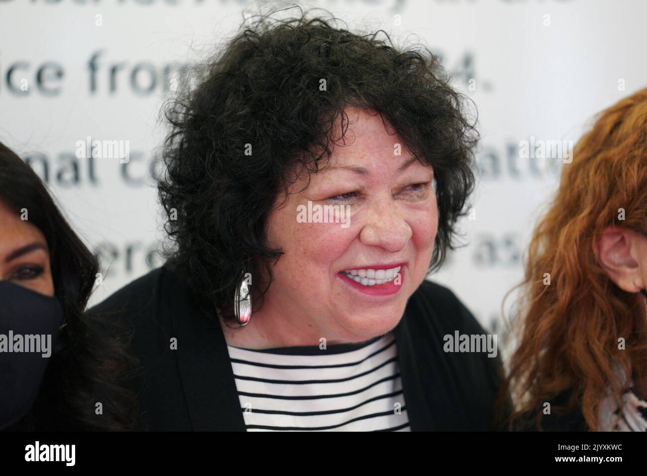 Associate Justice of the Supreme Court Sonia Sotomayor speaks with attendees after the unveiling of a sculpture of herself at the Bronx Terminal Market, Thursday, September 8, 2022, in New York, New York. Credit: Bebeto Matthews/Pool via CNP /MediaPunch Stock Photo