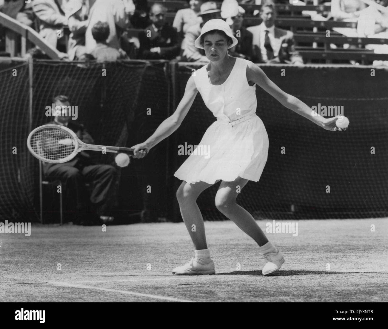 White City Tennis . No. 2 Women's Single Final. Miss M. Carter returns