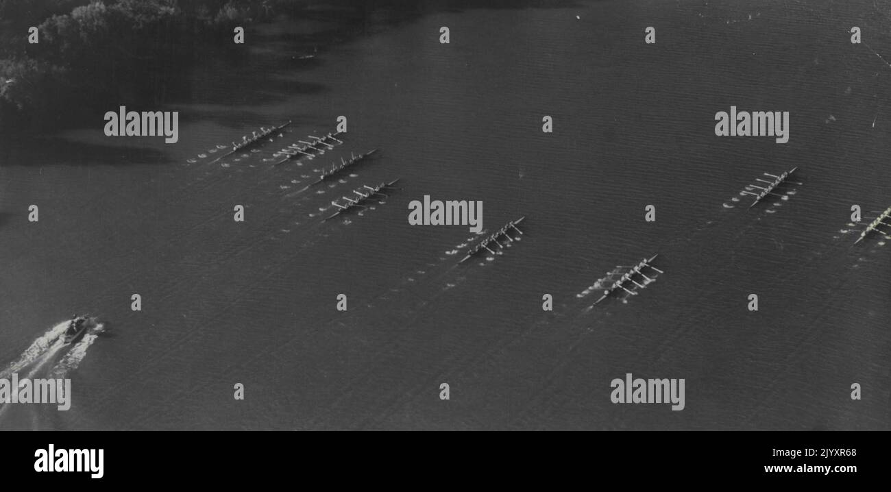 Aerial view of G.P.S Regatta 1946 held in Nepean *****. April 15, 1946