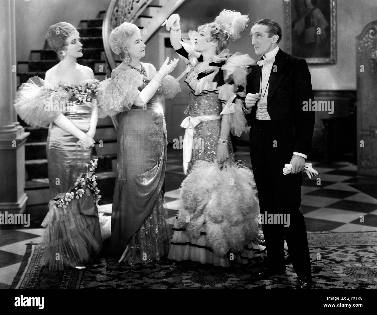 Jane Keithley, Maude Turner Gordon, Marion Davies, Claud Allister, on-set of the Film, 'The Florodora Girl', MGM, 1930 Stock Photo