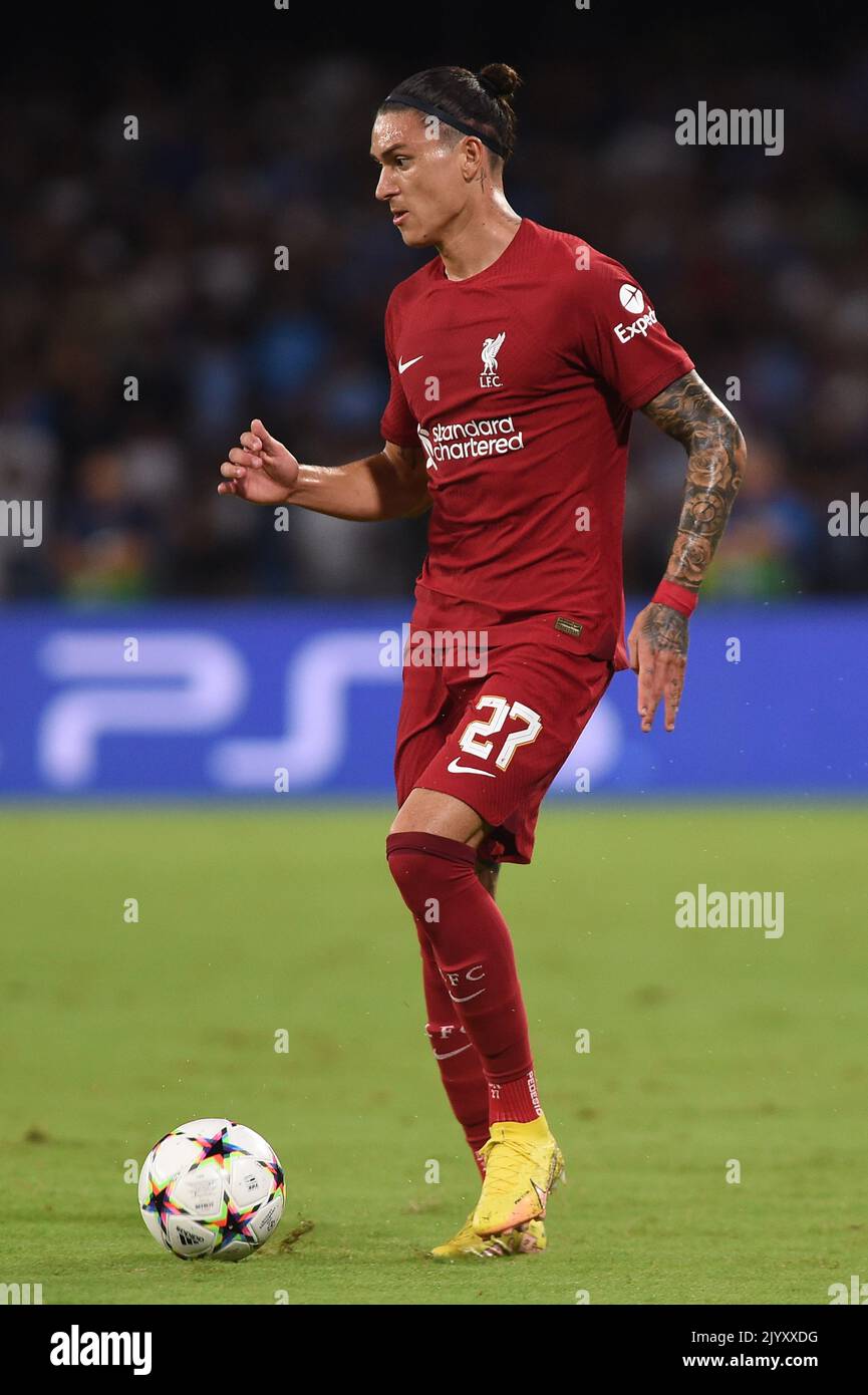 Naples, Italy. 7 Sep, 2022. Darwin Nunez of Liverpool FC during the Uefa Champions League match between SSC Napoli and Liverpool FC at Stadio Diego Armando Maradona Naples Italy on 07 September 2022. Credit:Franco Romano/Alamy Live News Stock Photo