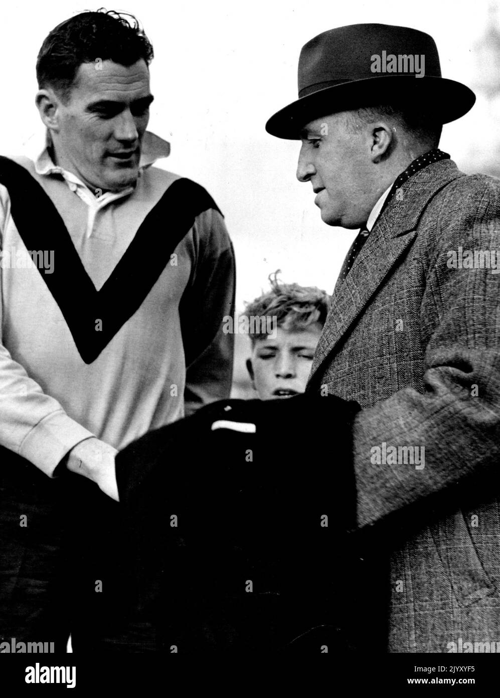 Patton - Football, Doug Cooksey - Balmain President. June 25, 1946. Stock Photo