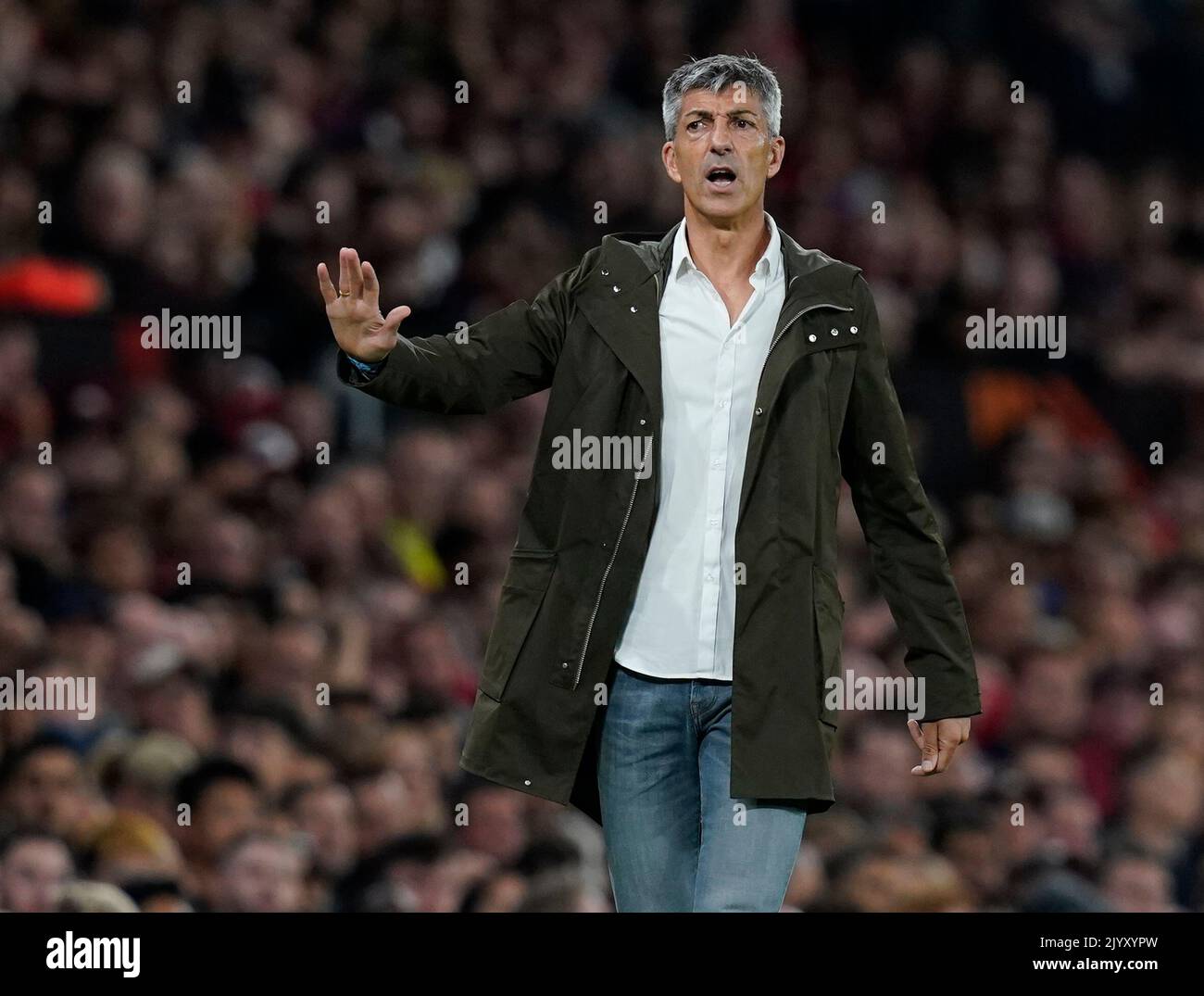 Manchester, England, 8th September 2022.  Imanol Alguacil manager of Real Sociedad during the UEFA Europa League match at Old Trafford, Manchester. Picture credit should read: Andrew Yates / Sportimage Stock Photo