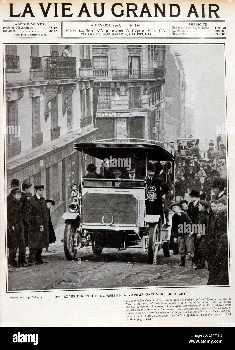 vintage omnibus bus in Nice, France, 1905 Stock Photo