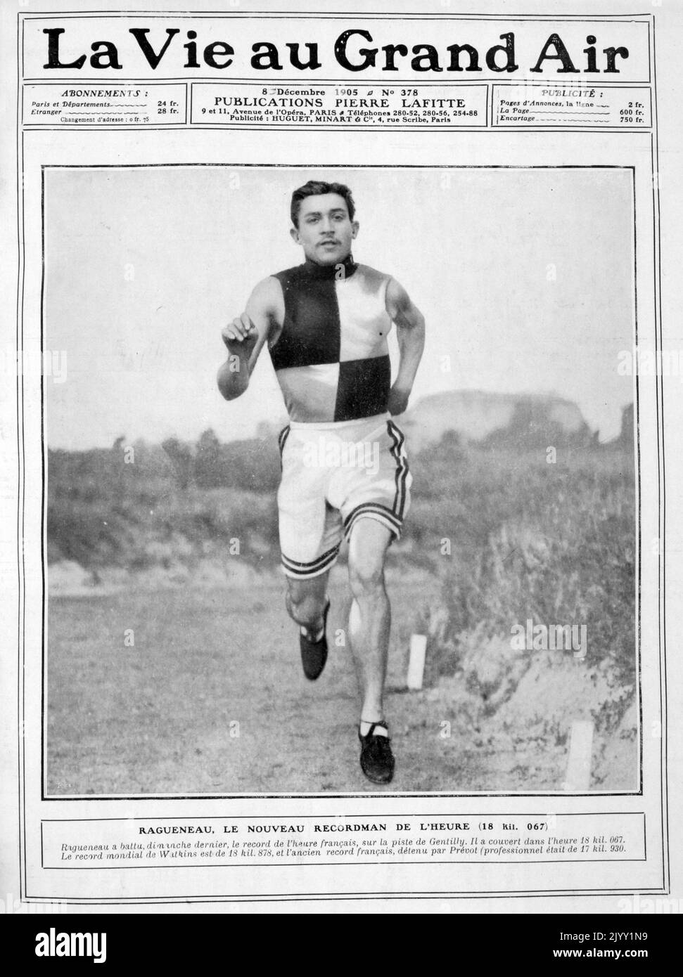 Gaston Ragueneau (Adolphe Gaston Ragueneau); (1881 - 1978), French athlete. He competed at the 1900 Summer Olympics in Paris and the 1908 Summer Olympics in London. In 1900, Ragueneau won a silver medal with the French team in the 5000 metre team race. In the 1908 Olympics, Ragueneau competed in the 1500 metres but did not finish his initial semi-final heat and did not advance to the final. Stock Photo
