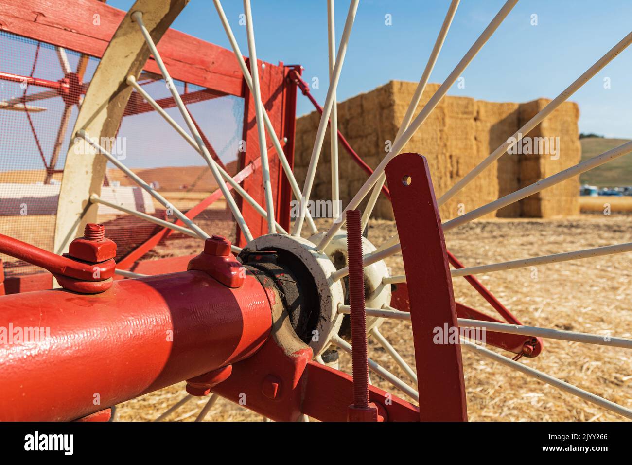 USA, Washington State, Whitman County. Palouse. Farm wagons used to