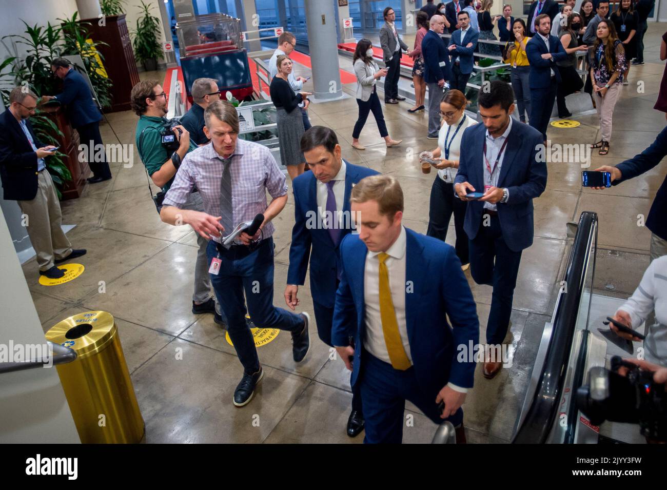 Republican Reporters United States Senator Marco Rubio (Republican of Florida) talks with ...