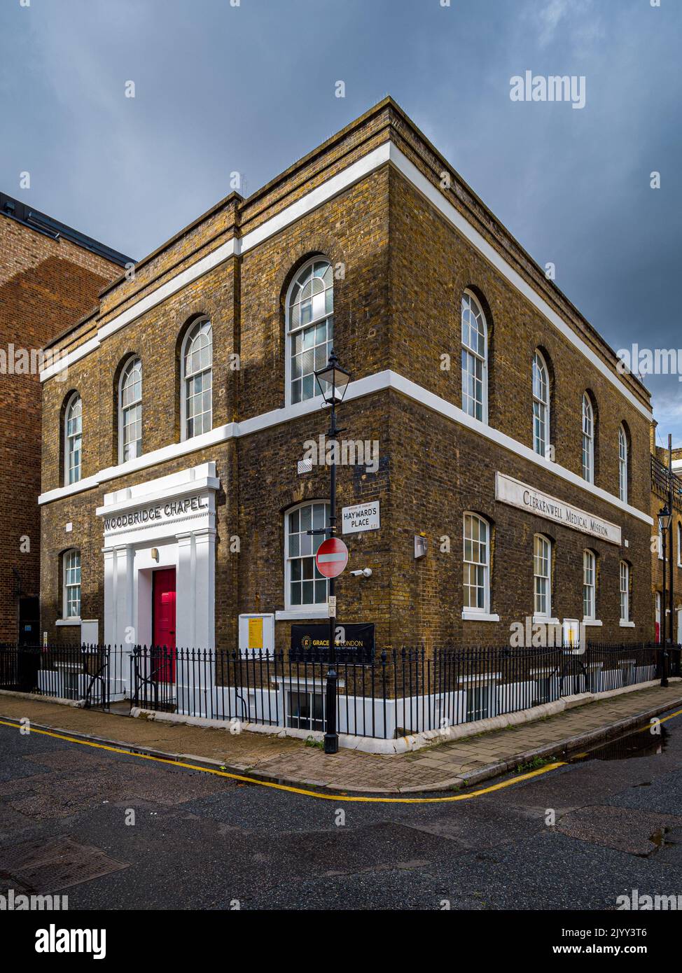 GraceLife London at Woodbridge Chapel Clerkenwell London. GraceLife London is an Evangelical Church at Grade II listed Woodbridge Chapel Clerkenwell, Stock Photo