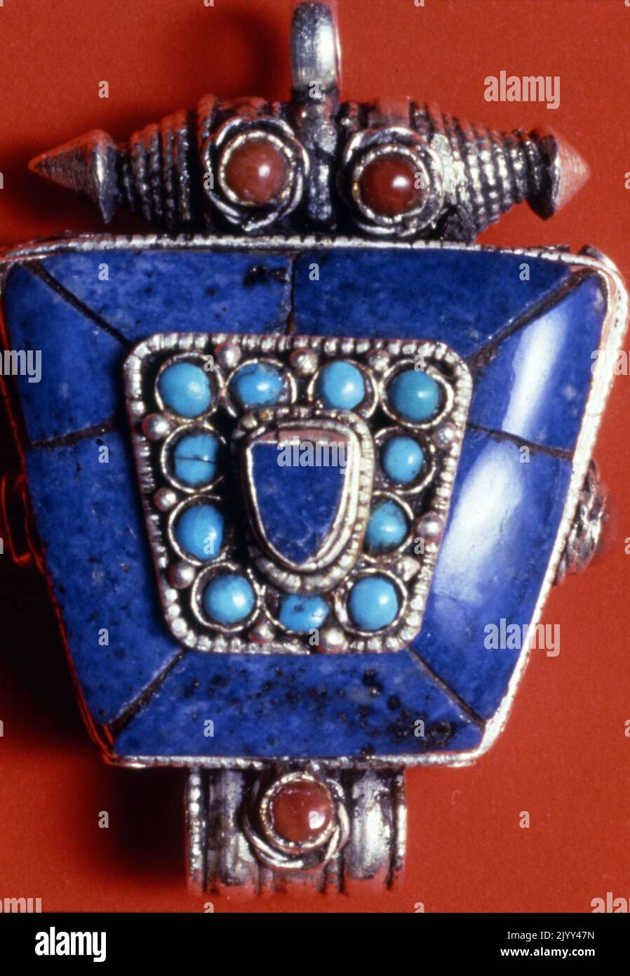 Berber charm made of Lapis and Turquoise. Morocco 1990 Stock Photo