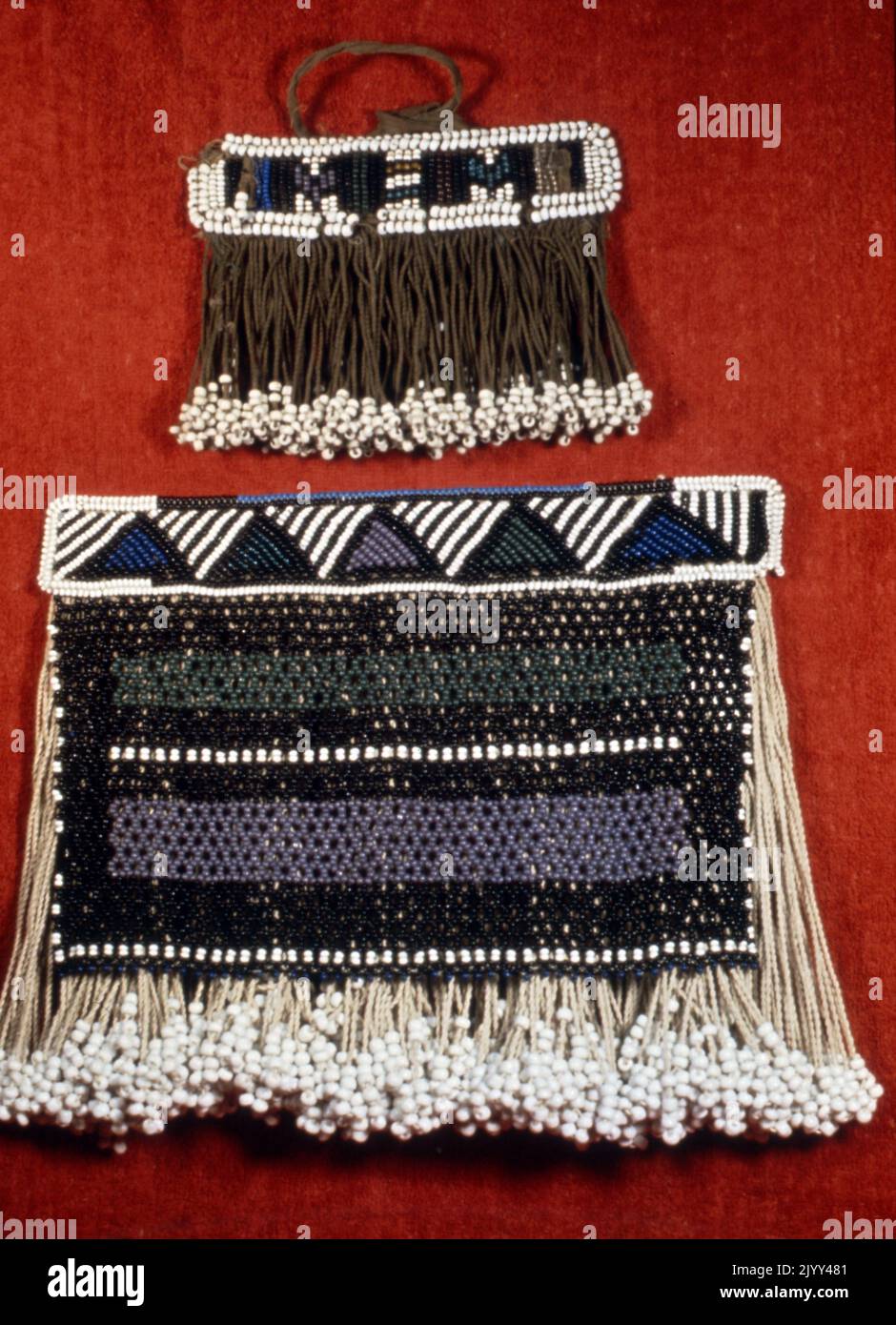 mid to late 20th century, Ndebele Girl's apron. South Africa. Made from Glass beads and hide Stock Photo